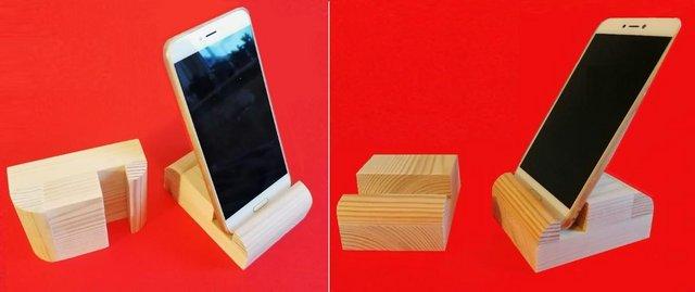Preview of the first image of smartphone stand - wooden - pine.