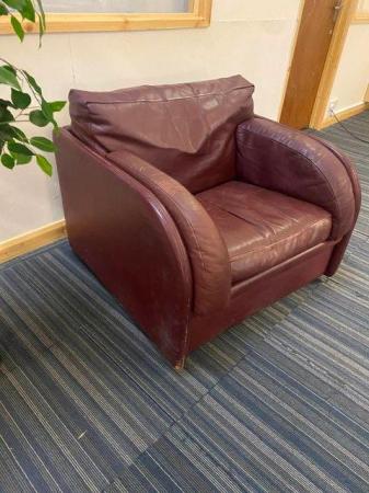 Image 2 of Mauve Single Leather Sofa/Armchairs for Office Reception/Wai