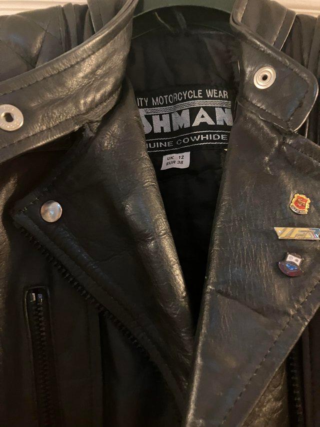 Preview of the first image of Ladies leather motorbike jacket 12 beautiful!.