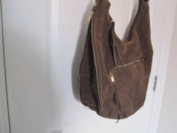 Image 2 of Brown suede handbag from Matalan
