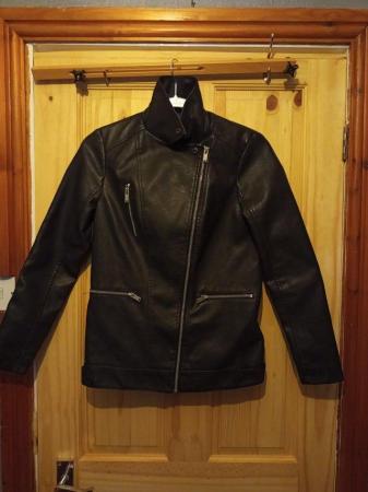 Image 3 of TEENAGE GIRLS LEATHER BLACK BOMBER JACKET FROM NEW LOOK