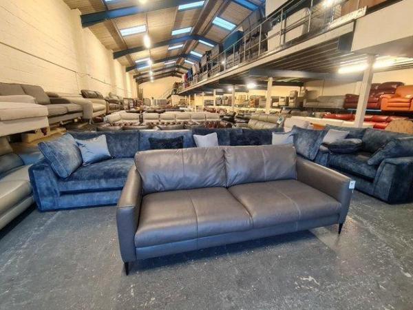 Image 11 of Ex-display Massimo grey leather large 3 seater sofa