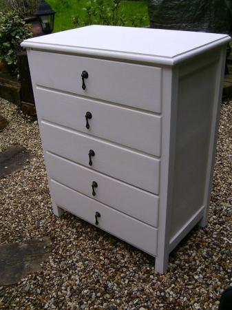 Image 2 of Wooden 5 drawer chest of drawers