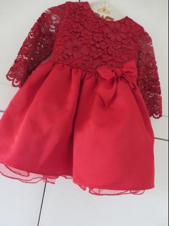 Image 1 of Italian make red  dress 18 months NEW with underskirts