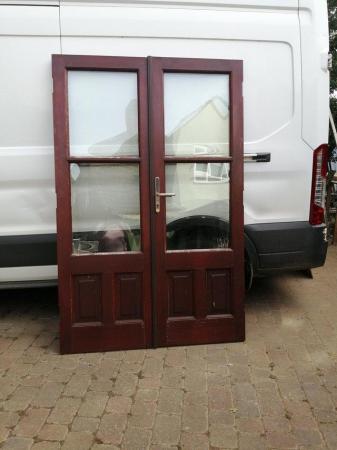 Image 1 of Pair Hardwood Double Glazed Doors