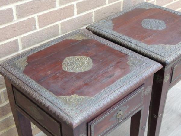 Image 4 of Pair of Indian Bedside Tables (UK Delivery)