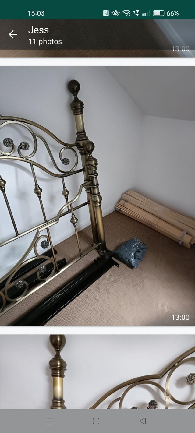 Preview of the first image of King size Brass bed , no mattress.