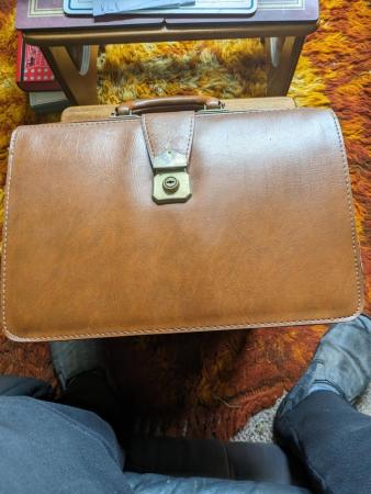Image 1 of Unused vintage leather brief case.