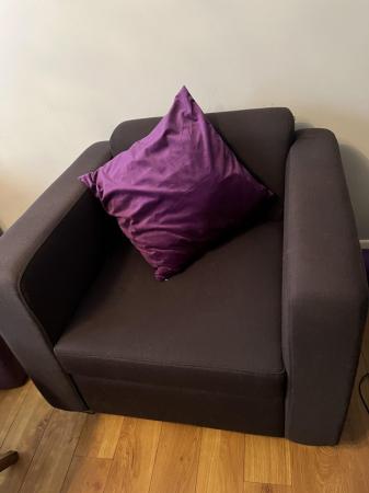 Image 1 of Black Armchair (sofa) - Like New!