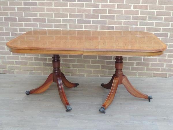 Image 17 of Burr Wood Extendable Dining Table + 6 Chairs (UK Delivery)