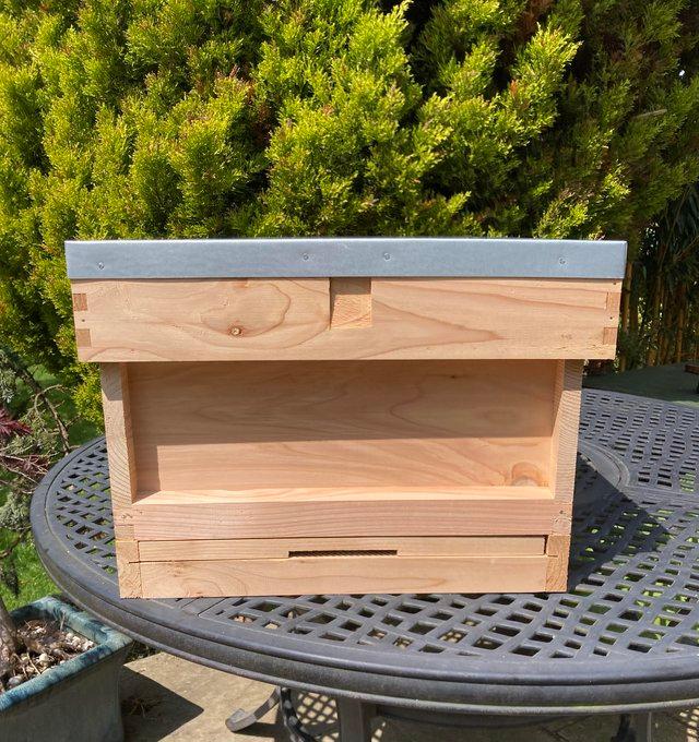 Preview of the first image of National bee hive (western red cedar) assembled with frames.