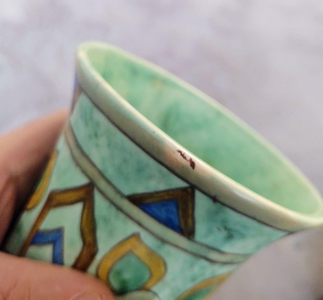Preview of the first image of Wadeheath Art Deco Handmade Pottery Vase.