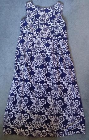Image 1 of Monsoon blue floral print cotton midi dress- size 18 (UK)
