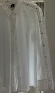 Image 1 of Pinko white studded sleeve shirt size 14