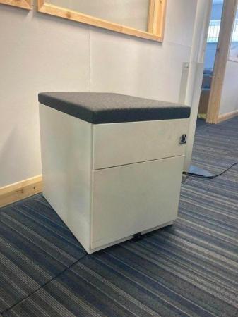 Image 2 of Office contrast white/grey 2 drawer pedestals