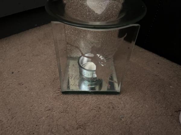 Image 2 of Glass Wax melt burner with fairy on side