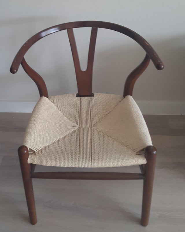 Preview of the first image of Wishbone chair with woven seat - FREE.