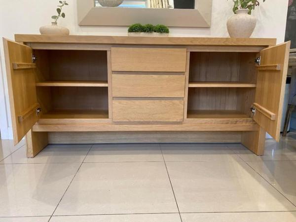 Image 2 of Large Solid Oak Sideboard Dresser Long Cupboard Drawers