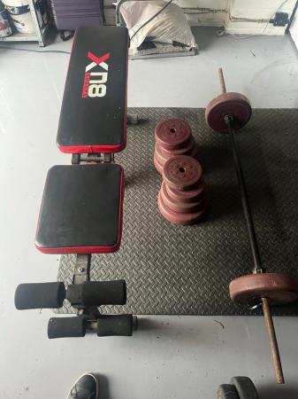 Image 2 of Weight bench and weights