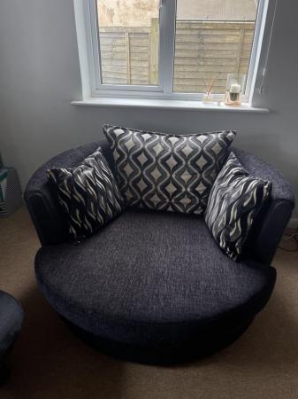 Image 2 of DFS Swivel Chair - Charcoal Grey