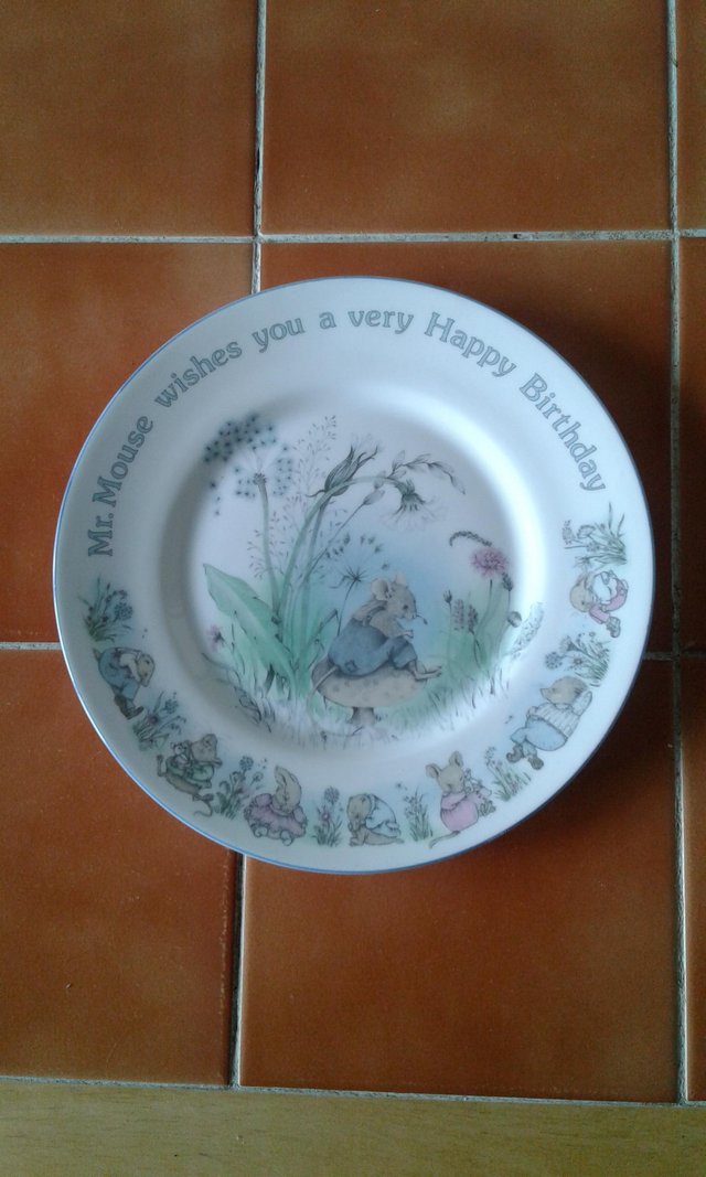 Preview of the first image of Mr mouse, happy birthday  plate.