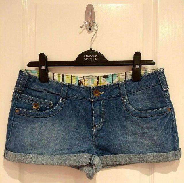 Preview of the first image of New Women's NEXT Denim Shorts Blue Size UK 12 collect or pos.