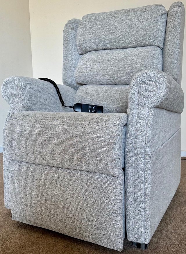 Preview of the first image of REPOSE ELECTRIC RISE RECLINER DUAL MOTOR CHAIR GREY DELIVERY.