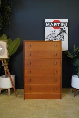 Image 1 of Mid Century 1960s Chest of Drawers Tallboy for Stag