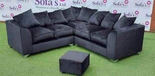 Preview of the first image of Plush velvet corner sofa for sell.