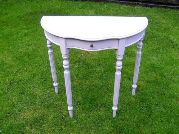 Image 1 of Half moon console table with drawer