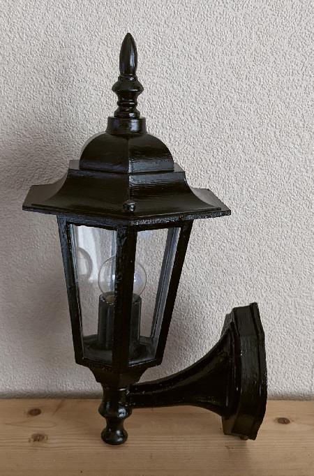 Preview of the first image of Lovely Black Metal Outdoor Lantern Wall Light.