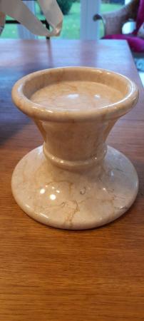 Image 1 of MARBLE PILLAR CANDLE HOLDER BY LAURA ASHLEY
