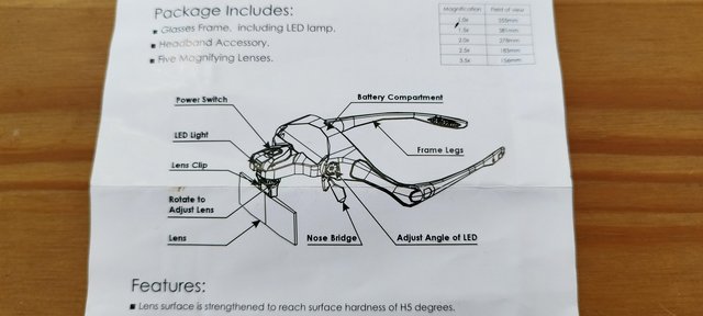 Image 2 of Jewelers type headband magnifying glasses with led light