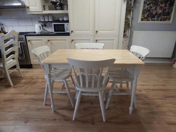 Image 7 of Farmhouse Beech Dining table / Kitchen table & 4 chairs