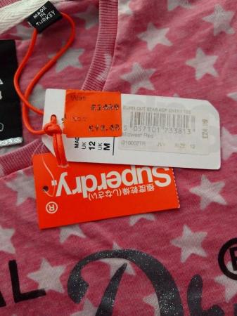 Image 2 of Superdry Burn Out Start AOP Entry Tee Midwest Red- size 12