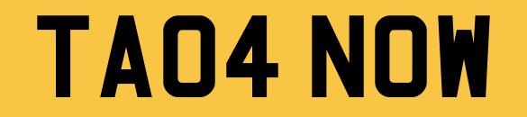 Preview of the first image of TAO4NOW TAO Number Plate Private Personalised Registration.