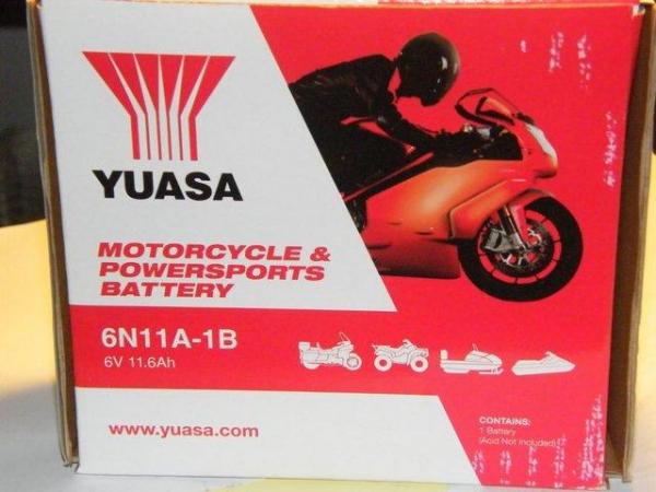 Image 1 of Brand New Yuasa 6 Volt battery & as new JMT 6V 11A battery