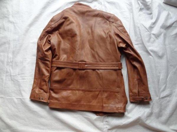 Image 4 of Belstaff-style brown leather jacket - unworn