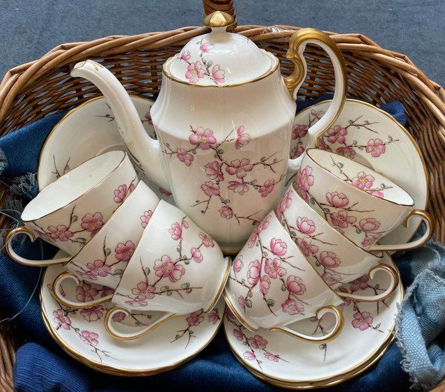 Preview of the first image of Adderley Fine Bone China Coffee/Teaset Chinese Blossom.