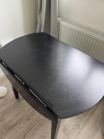 Image 2 of Black 90cm round dining table