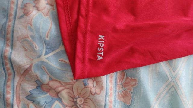 Image 1 of Kipsta Red Satin Football/Running Shorts Large as new