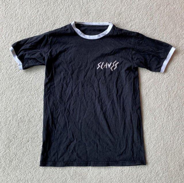 Preview of the first image of SLAVES BAND GIG T-SHIRT SHIRT TEE TOP FASHION CASUAL SMALL.