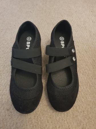 Image 1 of Black pump shoes size 37- European size/ 4- UK size