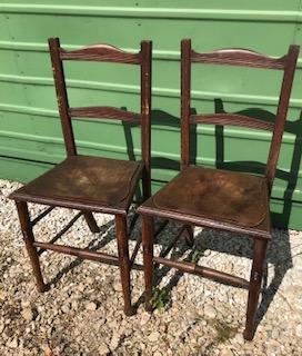 Image 1 of pair of wooden chairs for sale