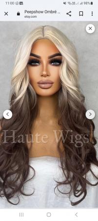 Image 1 of Lovely half blonde half brown wig