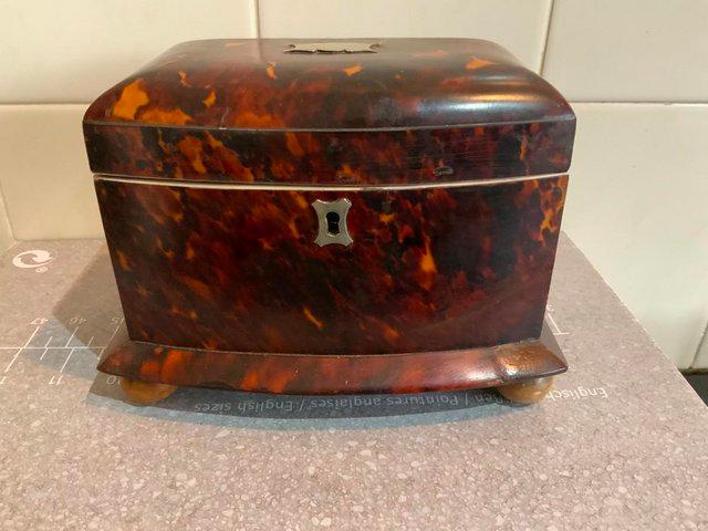 Preview of the first image of Tortoise Shell Tea Caddy STUNNING.