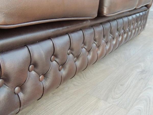 Image 10 of Chesterfield 3 seater Antique Brown Sofa (UK Delivery)