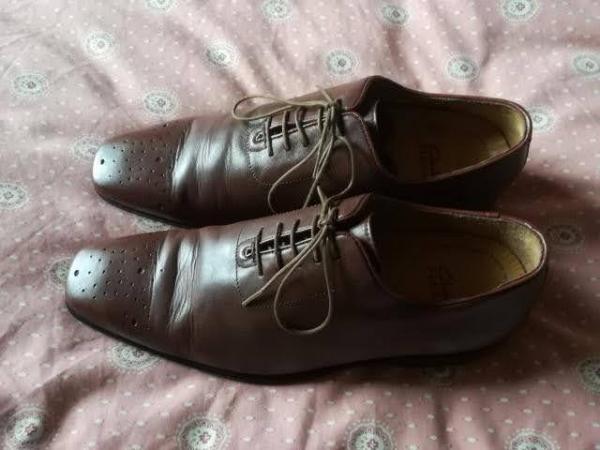 Image 1 of mens brown all leather shoes and sole