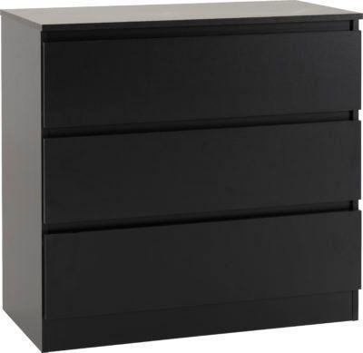 Preview of the first image of MALVERN 3 DRAWER CHEST - BLACK  Assembled Sizes W x D x H (M.