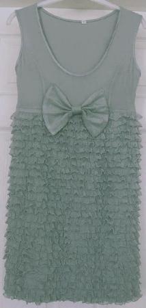 Image 1 of PRETTY LADIES FRILLED DRESS WITH BOW DETAIL - SZ M/L